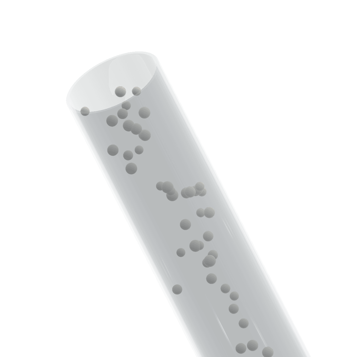 Rura wziernikowa ze szkła borokrzemowego z granulatem - render 3D